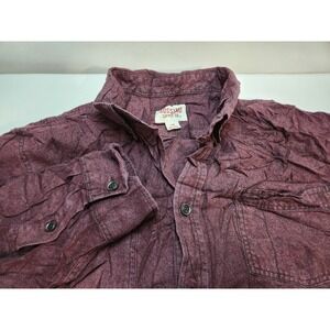 Mossimo Supply Co Mens Burgundy Long Sleeve‎ Button Up Shirt Size L